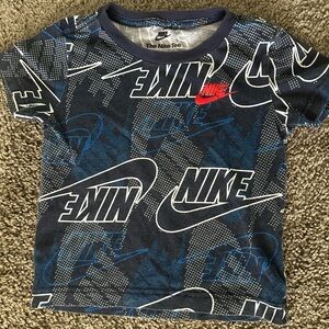 Nike Kids Navy and Red Logo Tee